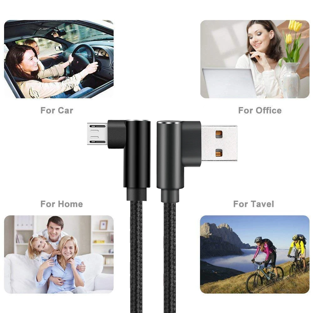 New Trending 90 Degree Mirco Usb Cable Fast charging For Mobile Phones