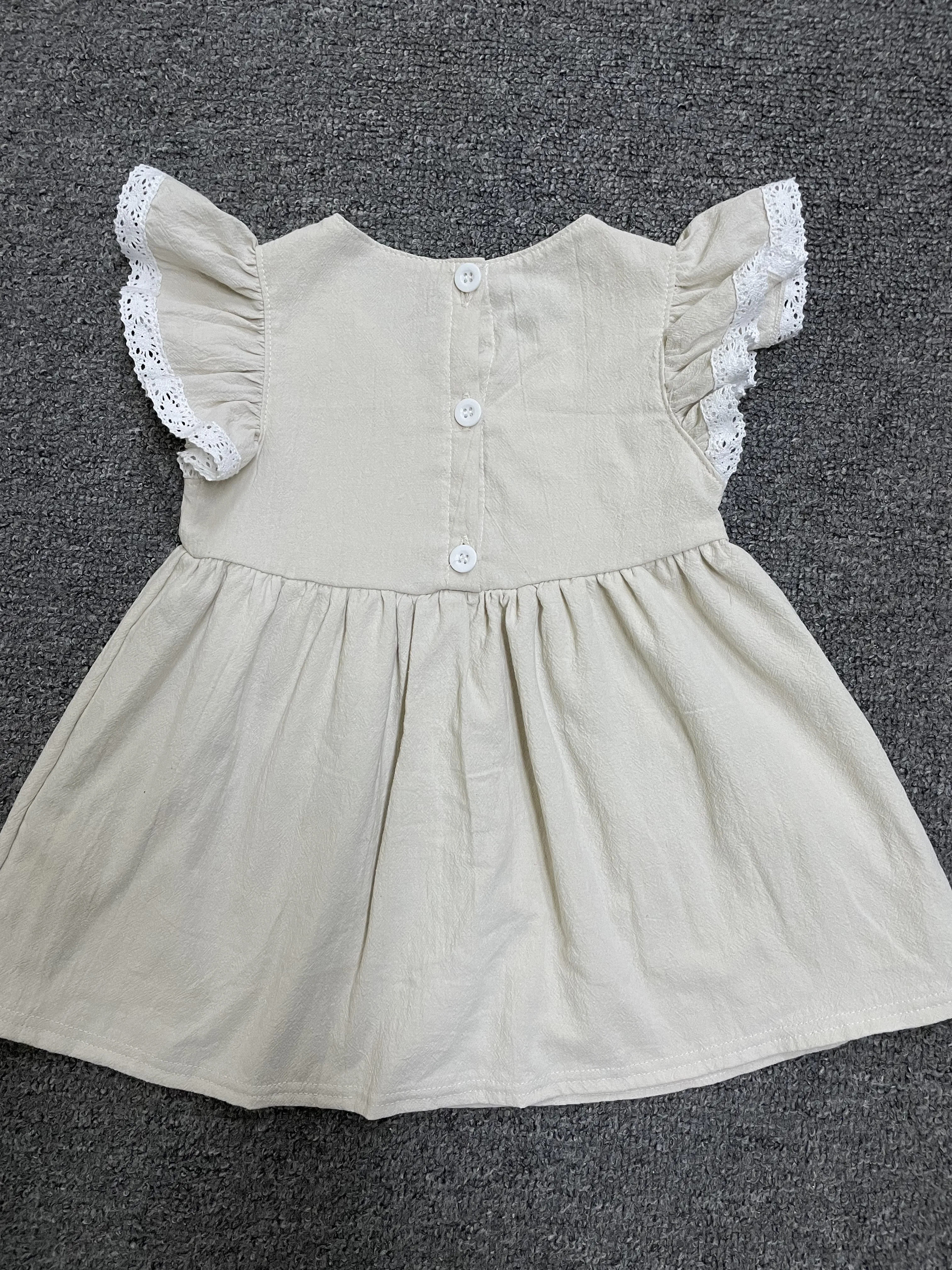 2018 Wholesale children dresses long sleeve kids linen dresses baby girls dresses