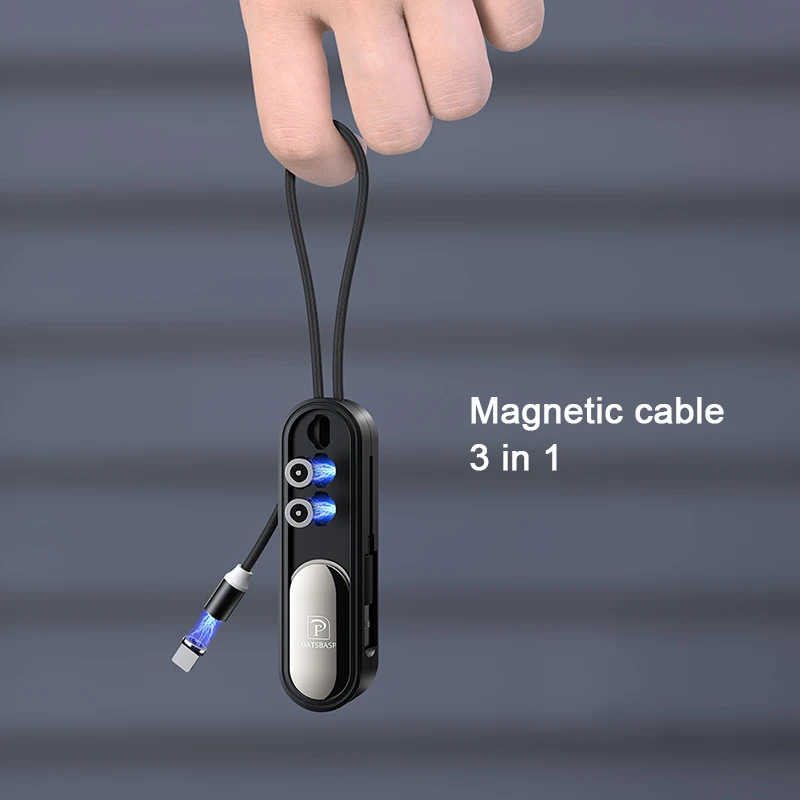  Мини-брелок 3 в 1 Магнитный Micro USB зарядный кабель для iPhone Android Type