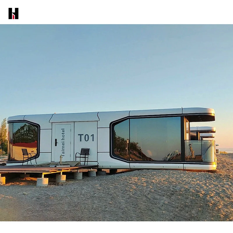prefab cabin space capsule house 2 bedroom with kitchen sleeping pods capsule