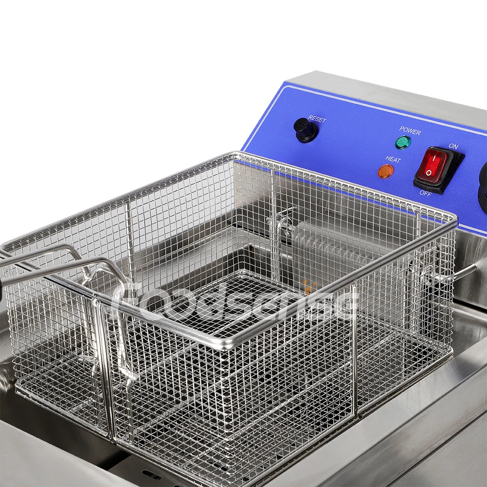 10l electric single potato chips frier fryer machine with gas valve thermostat fryer