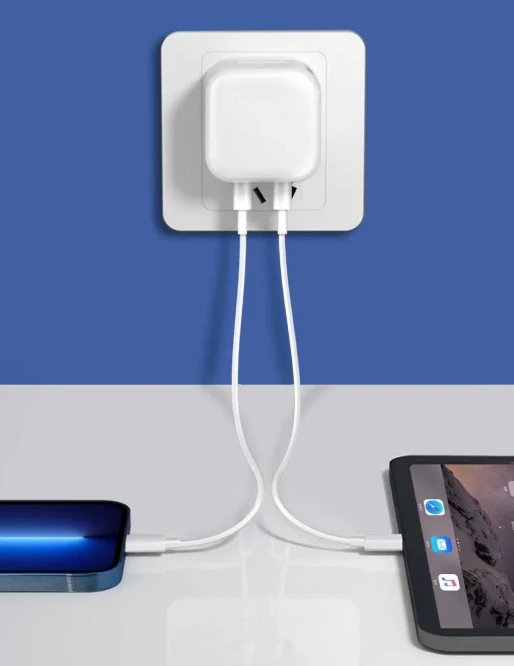 Новое поступление A2579 стандарта ЕС США Великобритании PD зарядное устройство Dual USB-C порт куб 35 Вт адаптер питания для iphone 14 12 pro max 13 мини