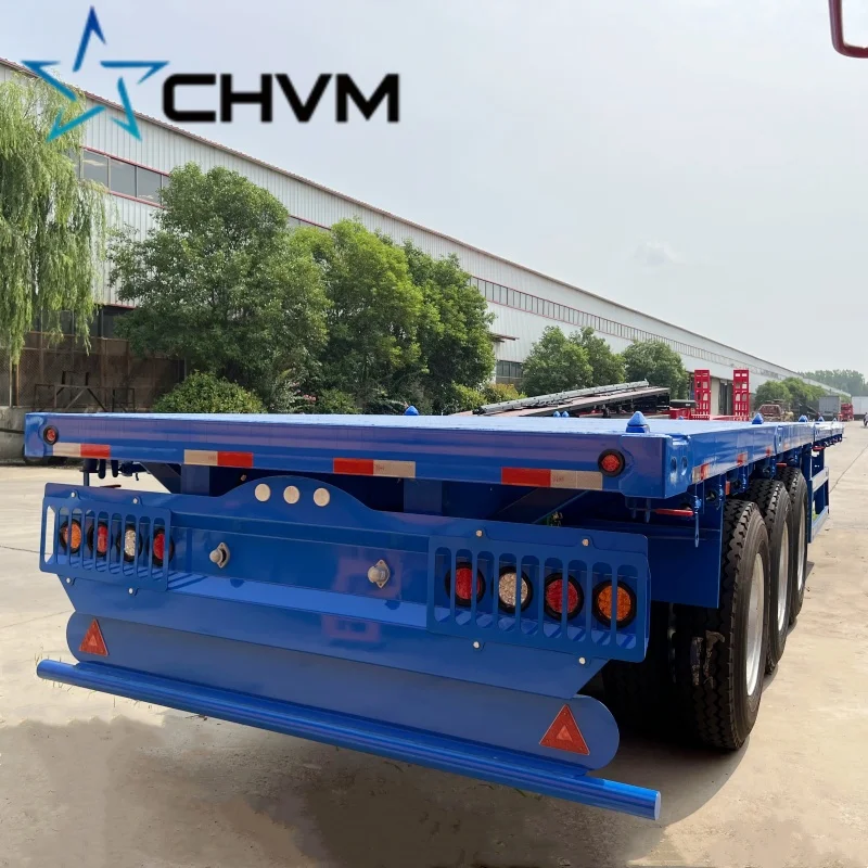 Best Price 30 40 50 Ton 2 3 4 Axles Flatbed Semi Truck Container Trailer 48 FT 40 FT 20 FT Flatbed Trailer for Sale