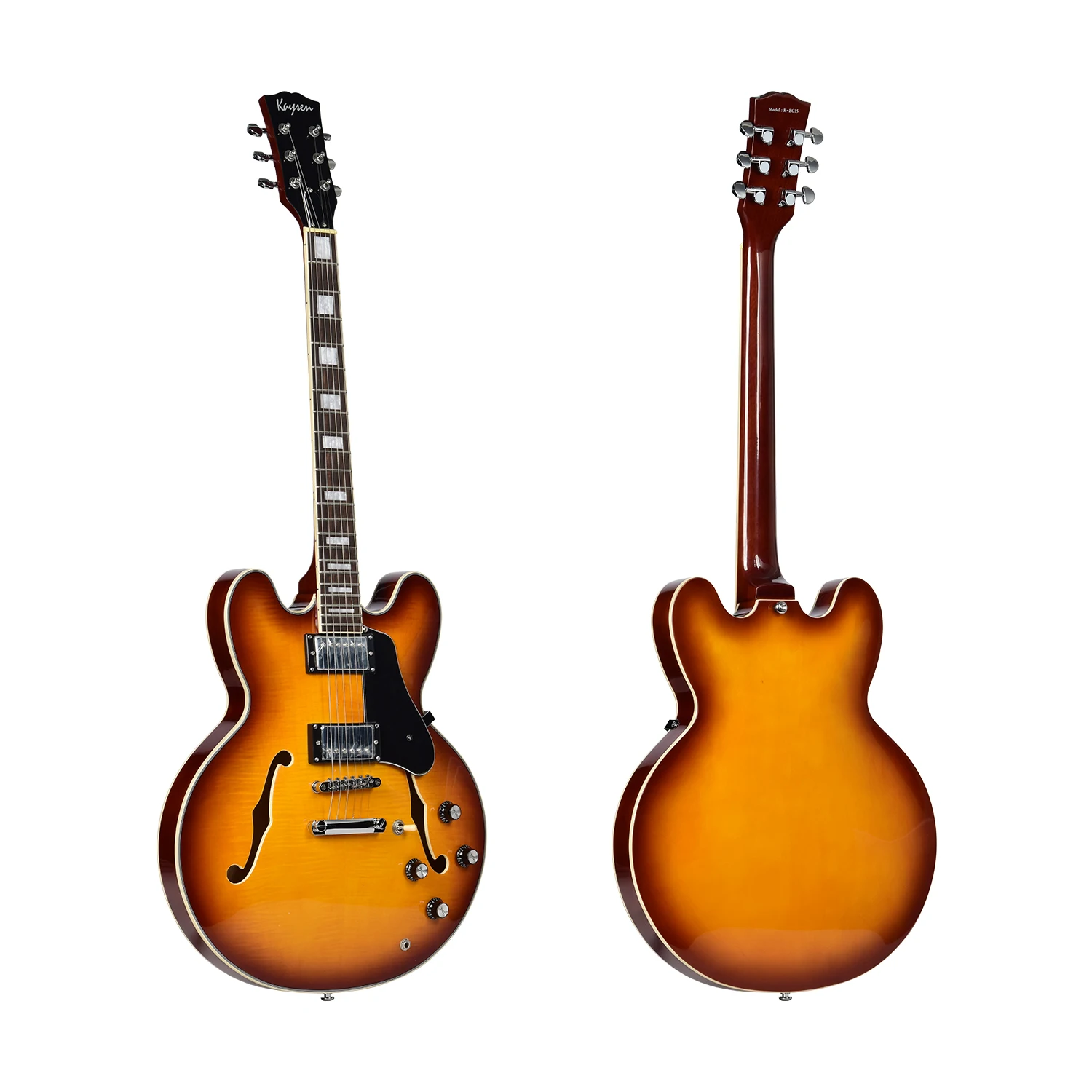 Kaysen musical instrument flame maple oem  solo electric semi hollow guitar