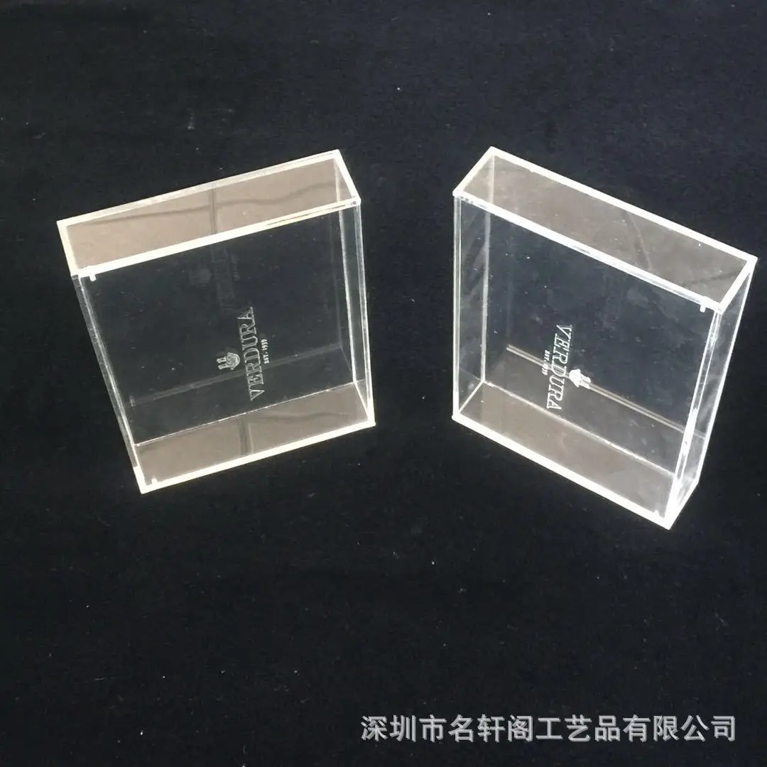  Clear plexiglass acrylic rectangle storage box with flip