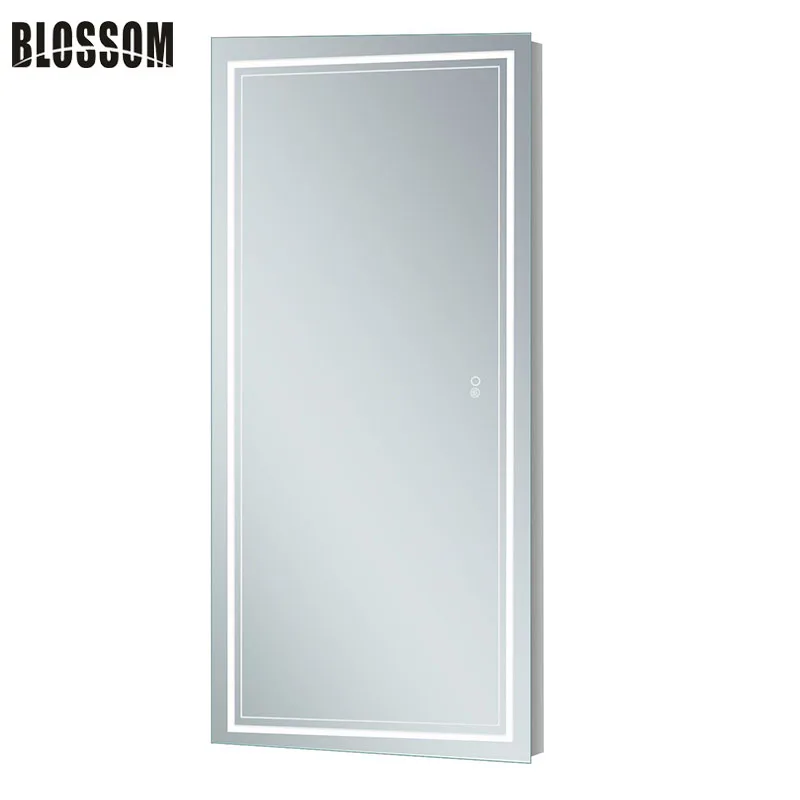 Full Sized Led Floor Stand Length Body Dressing Decorative Wall Dimmable Mirror With Led Lights