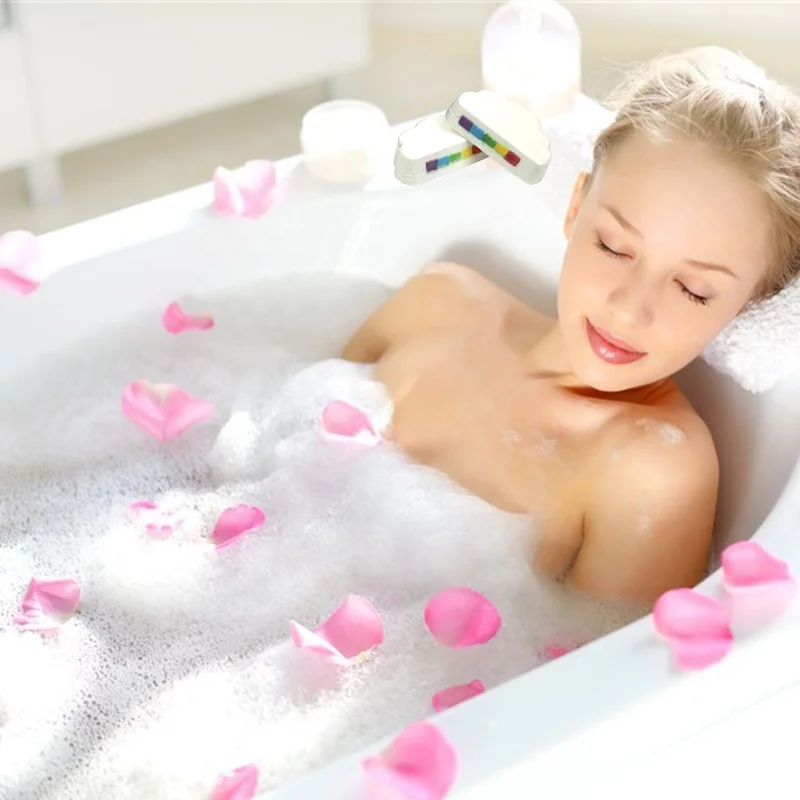 1PK Rainbow Bath Bombs Gift Box Wrapped Woman Handmade Fizzies Rainbow Cloud SPA Bath Bombs