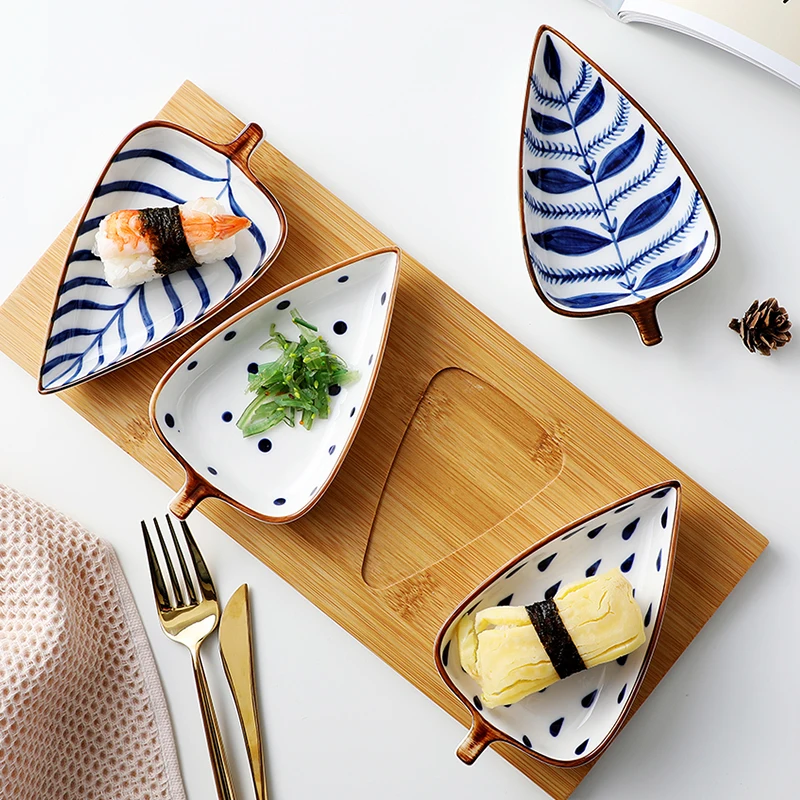 OSBORN Nordic Divided Platter White Ceramic Serving Plate Porcelain Snack Dish Candy Dried Fruit Plate With Bamboo Tray Set