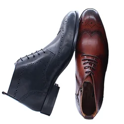 latest model retro business casual boots kulit safeti shoe for men