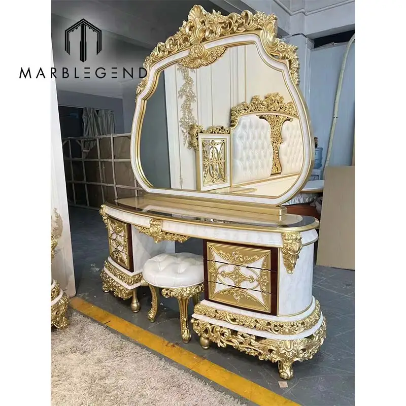 luxury royal fancy solid wood home bed room bedroom furniture set