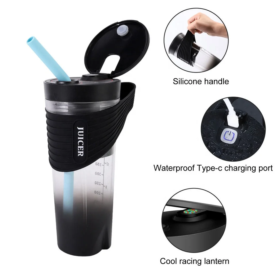 Portable Blender For Shakes and Smoothies 16 Oz Strong Cutting Power Personal Blender with 6 Blades Rechargeable Mini Blender