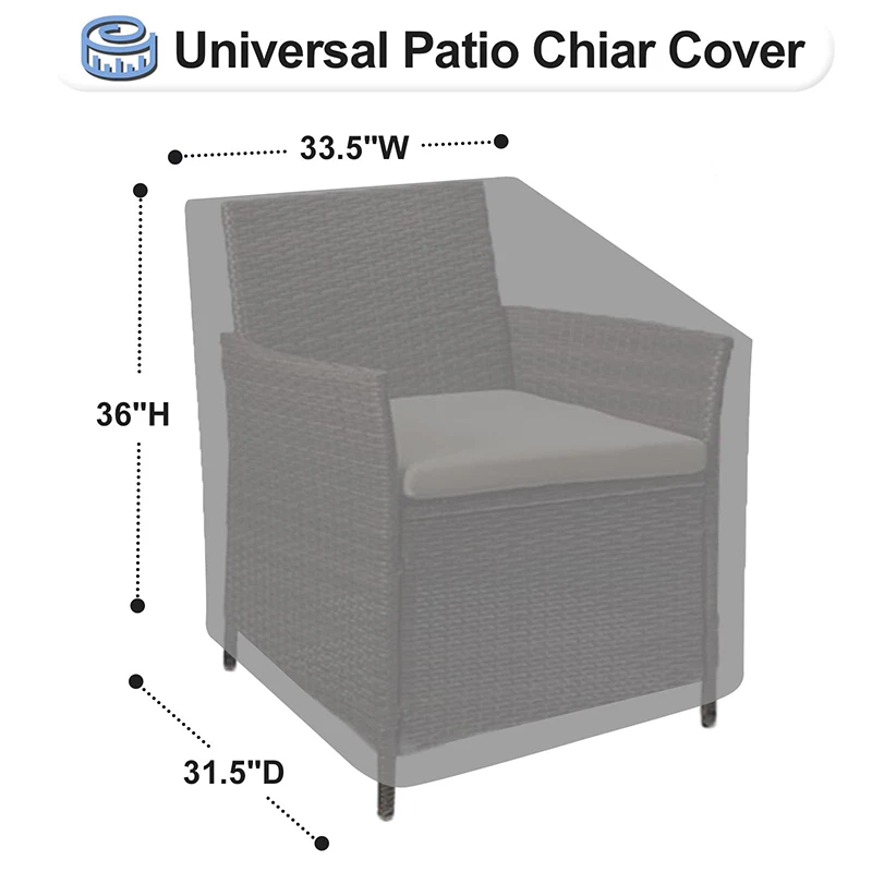 Outdoor Waterproof Furniture Chair Cover - UV-Resistant Patio Lawn Chair Covers for Outdoor Furniture Heavy Duty Chair Covering