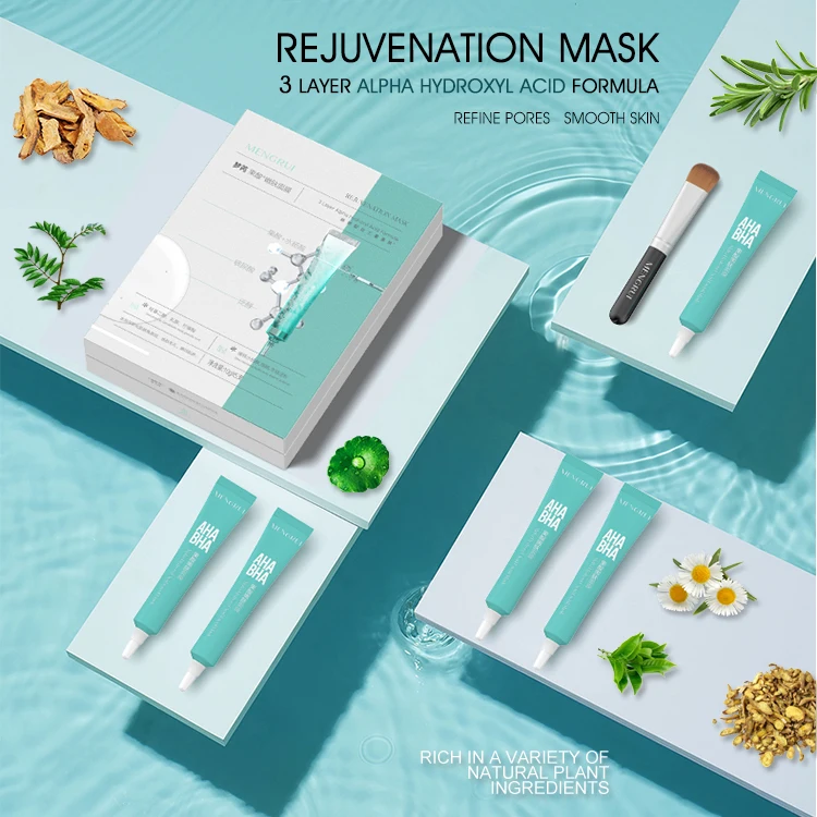 rejuvenation mask 3 layers alpha hydroxyl acid formula repair refine skin smooth skin