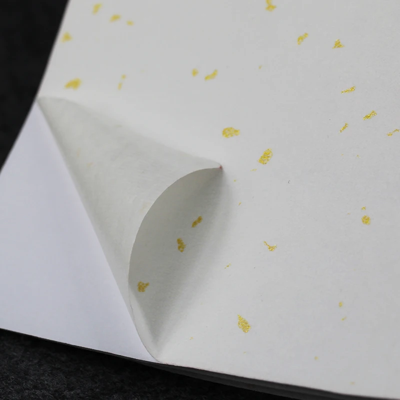 Wholesale Waterproof  A4 Label Sticker Self Adhesive Die Cut Gold Glitter Xuan Paper rice paper