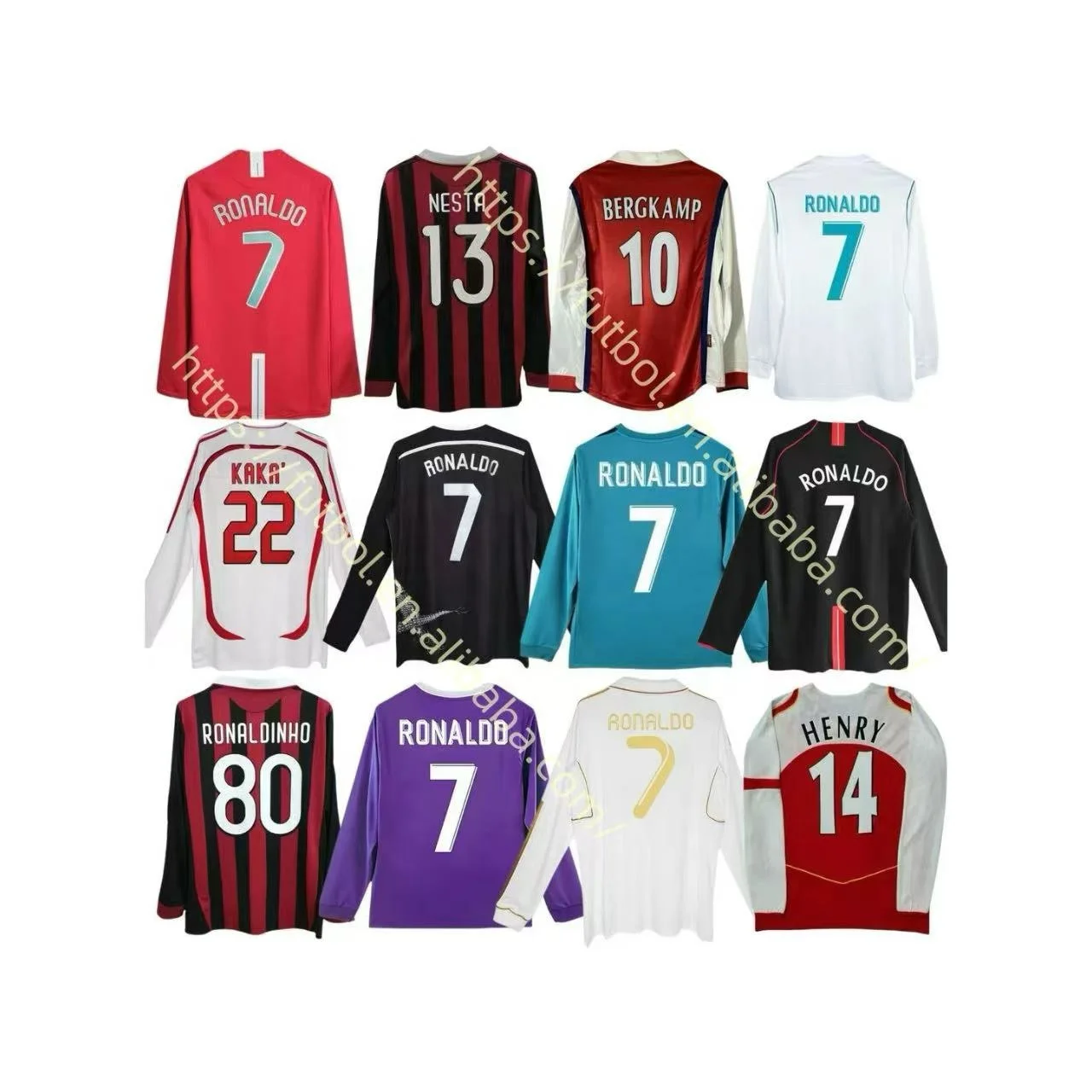 Long Retro Version SOCCER JERSEYS RIVALDO Ronaldinho Ronaldo KAKA Henry NEYMAR Classic Edition Wholesale Cheaper Camiseta Futbol