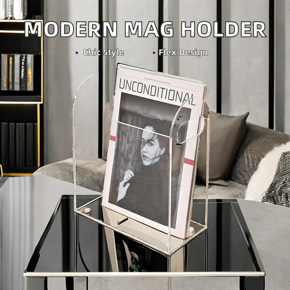 Jihong Wholesale Modern Acrylic Magazine Rack and Book Storage Rack Home Multi functional Desktop Storage Rack