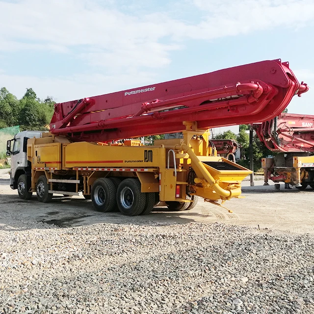 Putzmeister used 42m 4 boom vehicle concrete conveying pump price in Saudi arabia