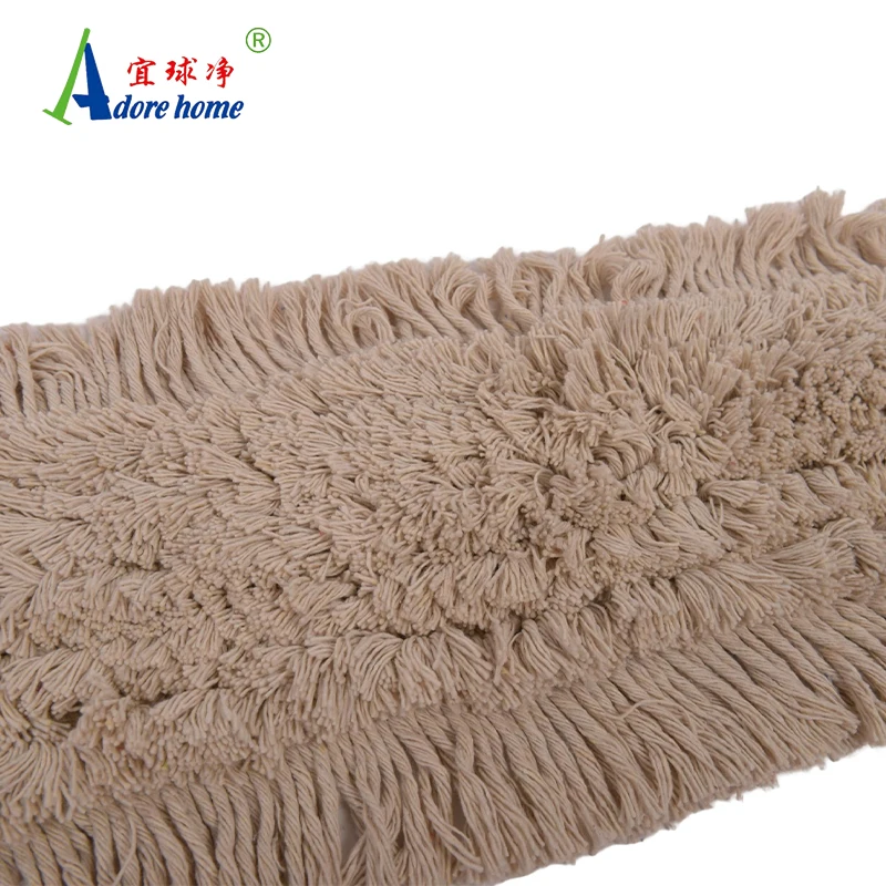 Good quality cotton flat floor mop commercial mop head popular in North America area industrial mop red blue green color