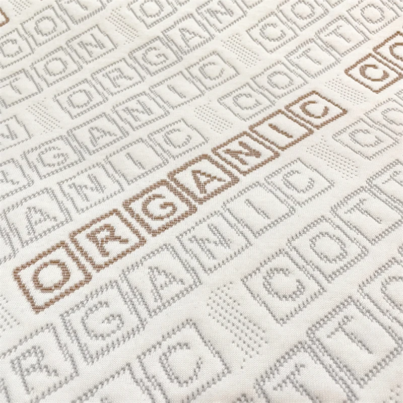 Anti-pilling Eco-friendly Knit Organic Cotton Mattress Fabric mattress cover organic Jacquard Mattress Fabric