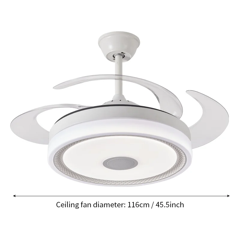 Manufacturers wholesale Home Appliances Abs Blades Dc Bldc Remote Control Invisible Ceiling Fan Lamp