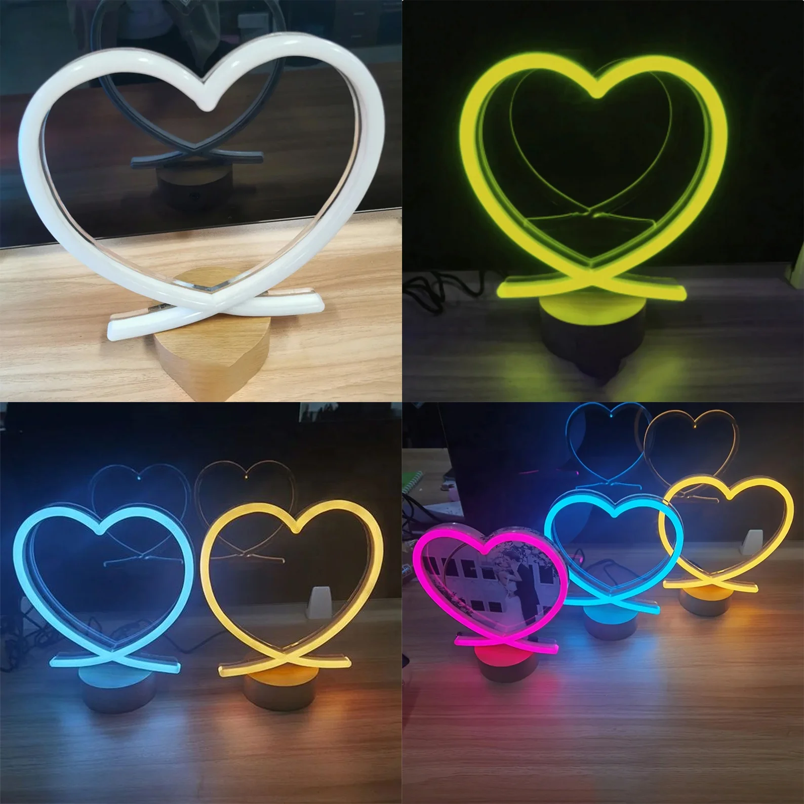 Custom Home Decor Display Neon Sign LED Neon Light Photo Stand Led Light up Photo Frame for Holiday Presents