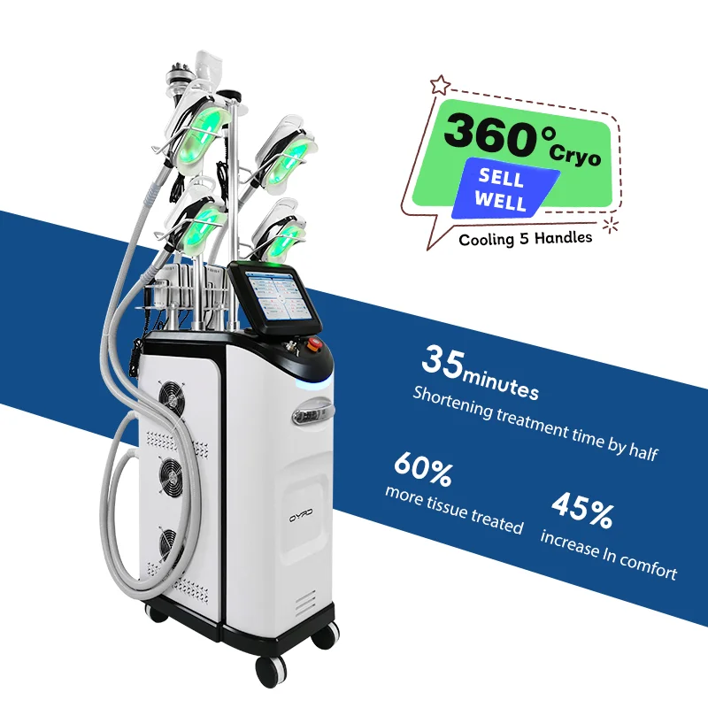 Cryo Slimming Machine Cryotherapy Machine Aesthetic Medicine 5 Handles Cryolipolisys Cool Cellulite 360 Cryolipolyse