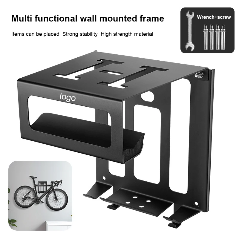 vertical Black metal steel bicycle rack wall mounted bike storage basket bike handlebar rack