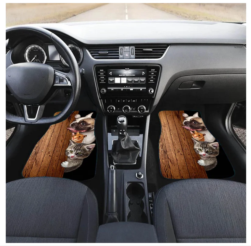 2022 fashion Leopard Print Car Floor Mat Carpet Universal  by Sendtro shipping