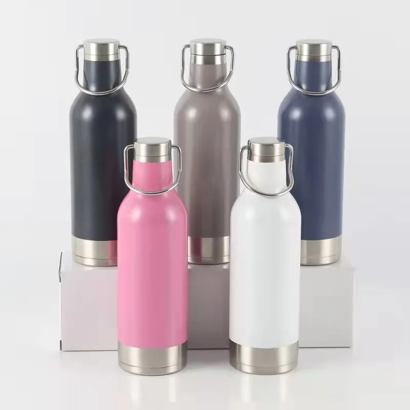 
Stainless Steel Water Bottle 29oz - Drinking Mug Keeps Liquids Hot or Cold with Double Wall Vacuum Insulated Leak Proof 