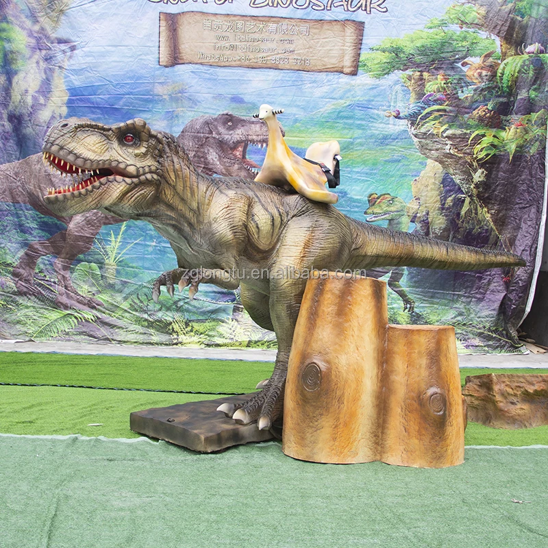 Amusement Coin Operated Mechanical Animatronic Dinosaur Kiddie Ride T-rex For Kids