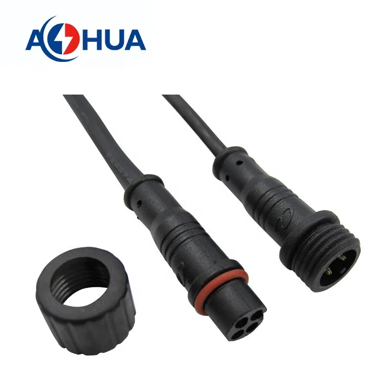 Hot Selling M10/M12/M14/M19 Waterproof IP65 PVC Molded Cable AC DC Connector with LED Indicator Light