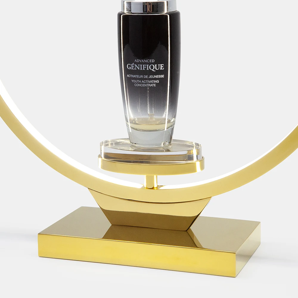 OEM Luxury Cosmetic Display Light And Metal Display Stand Cosmetic Display Rack