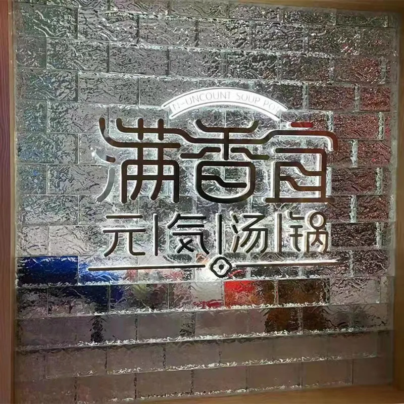 Ice oneside surface crystal glass block glass block factory for wholesale