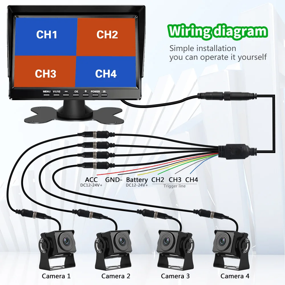 Hot Sale Hd Four Recorder Truck Dash Cam Front Rear Car Camera Full Hd Black Box Car Camera Recorder Cheapest Dash Cam for Truck