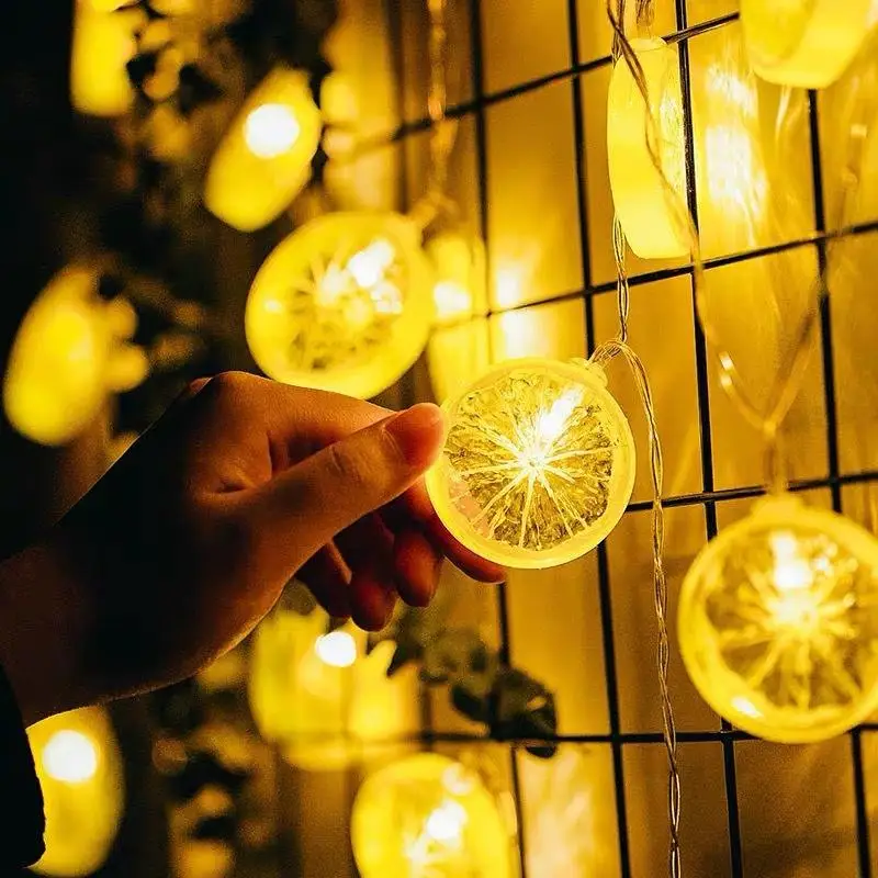 20LED 3AA батарейный блок с питанием в форме лимона рождественское внутреннее украшение светодиодная гирлянда