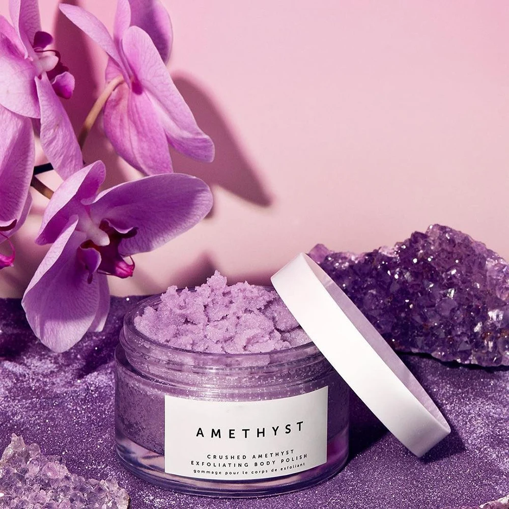QQLR Wholesale Custom Label Amethyst Whitening Deep Cleansing Sugar Organic Pink Pure Himalayan Salt Fruit Face Body Scrub