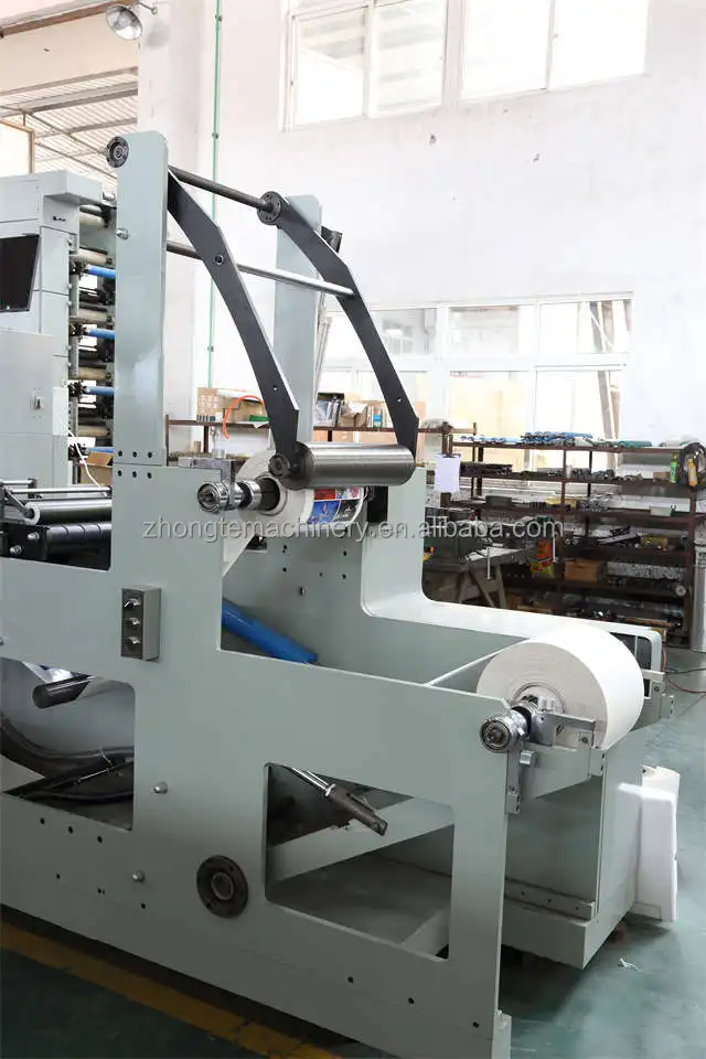 automatic 8 color flexo care label printing press machine roll to reel film paper flexographic printer with die cutting