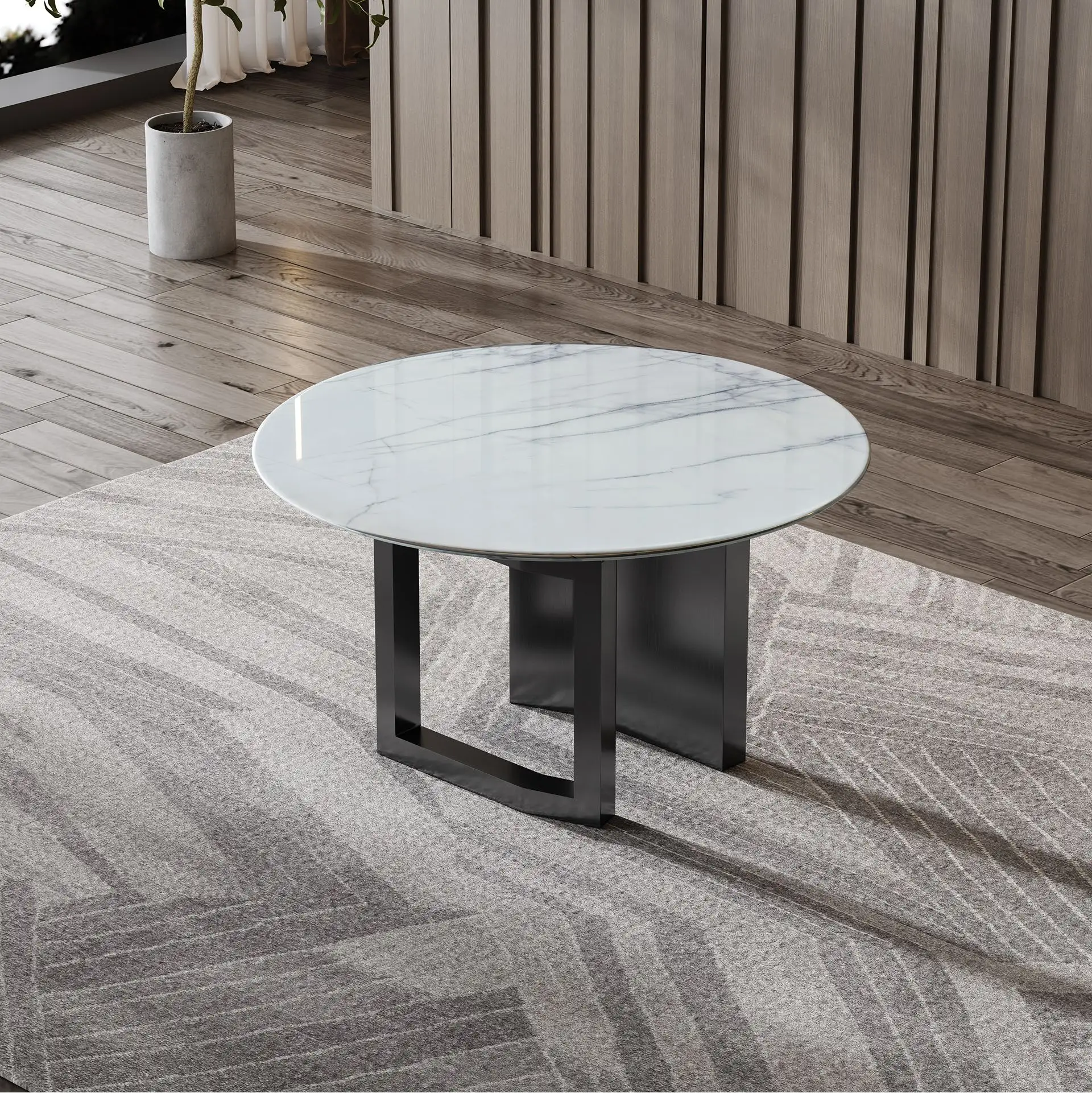 Modern High Quality Extendable Dining Table Eco-Friendly Anti-Pollution Ceramic Sintered Stone Enhances Dining Room Furniture