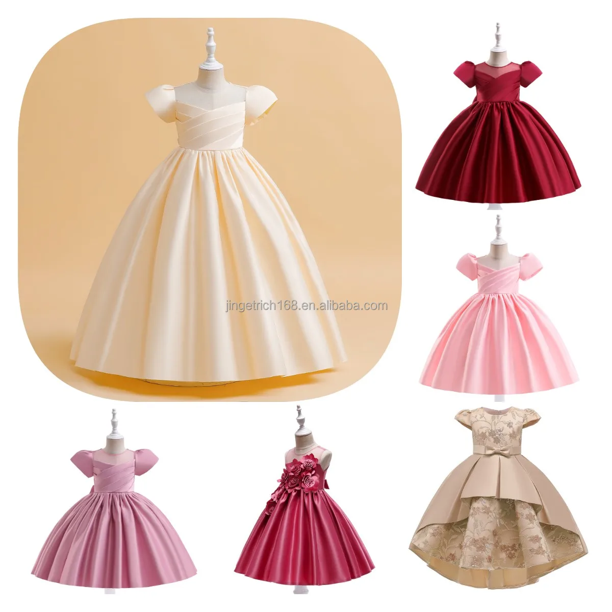 Wholesale hot selling sweet girl clothing for children fluffy tulle printed princess dresses