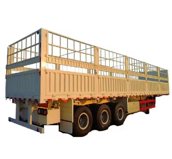 JINMA 3 Axles Heavy Cargo Transport Side Fence Semi Trailer Fence Truck Trailer For Guyana
