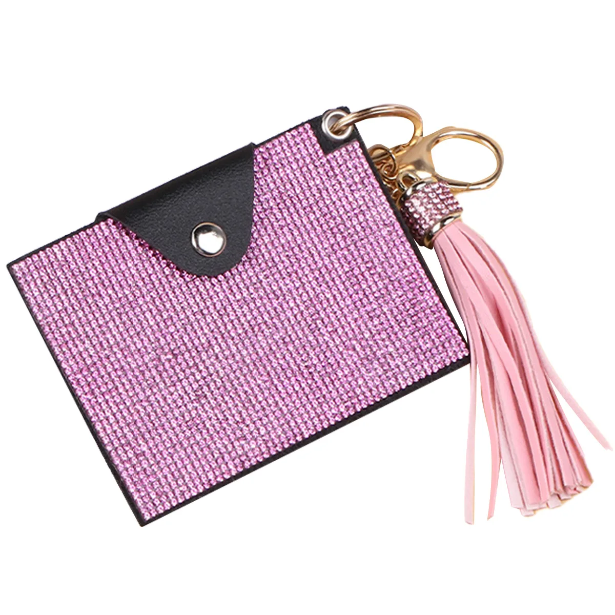 2024 Hot selling explosive card bag tassel leather diamond pendant bag keychain