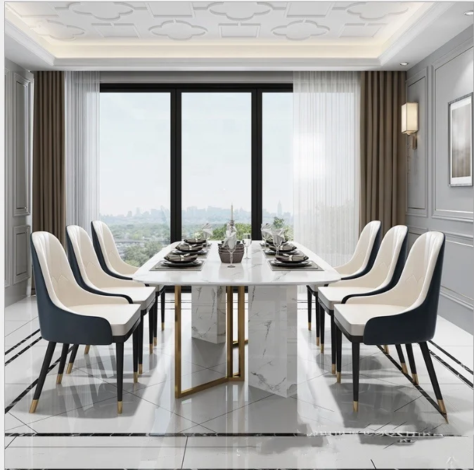 OEM/ODM Modern Design House Furniture Dining Table marble Dining Table Set