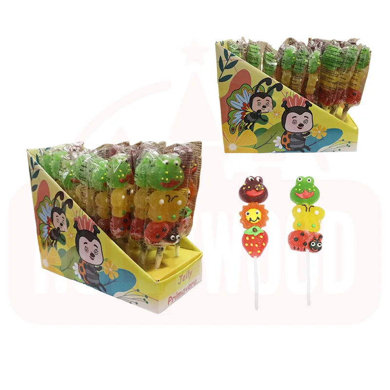 HOLEYWOOD 33g Frog Strawberry Pectin Strings Hand-Crafted Delicate Lollipops with Fruit Flavored Packaged in Bags