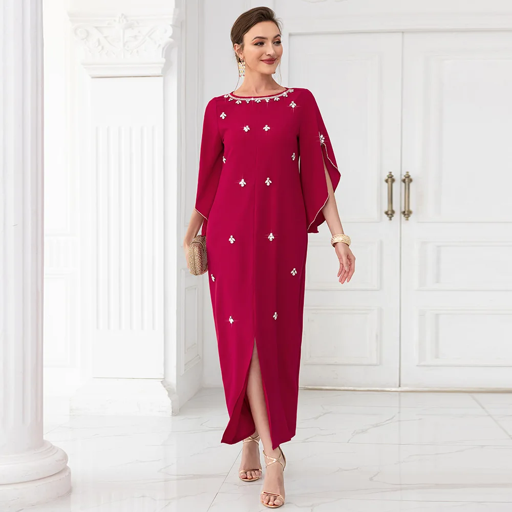 2024 New Arrival Plus Size Saudi Style Kaftan Robes Dubai Abaya Dress Islamic Clothing for EID Made of Polyester for Adults