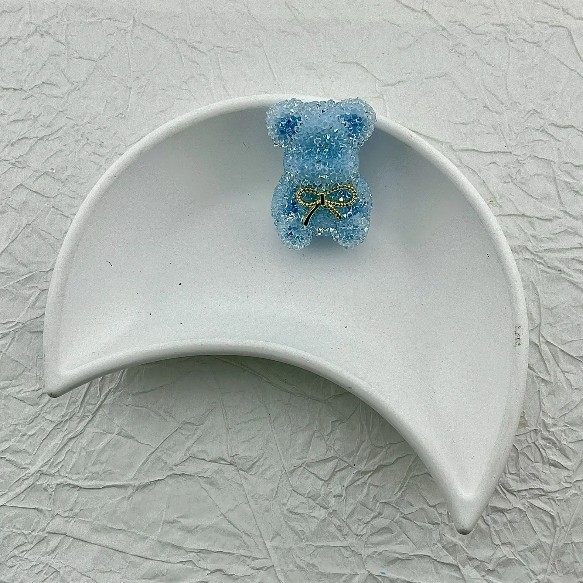 Luxury Bow Shaped Sugar Stone Bear Through-Hole Beads Handmade Diy Jewelry Bling Rhinestone Beads For Diy Pens