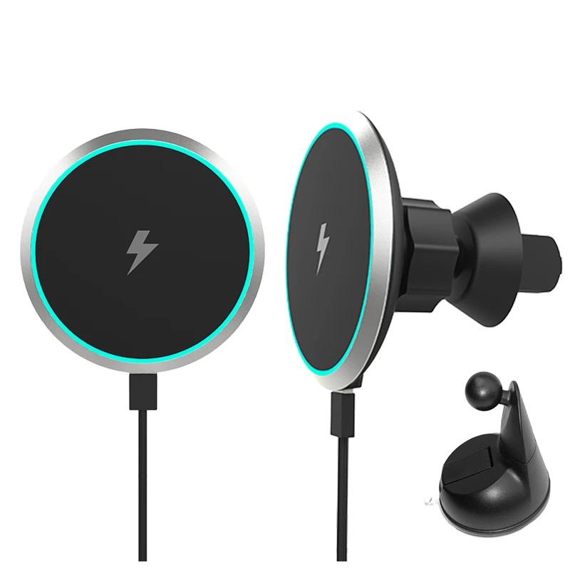 Трендовые 2021 Qi чашка с 360 градусов крепко держатся за iphone 12 зарядного устройства 15 Вт Держатель магнитный держатель телефона беспроводное автомобильное зарядное устройство