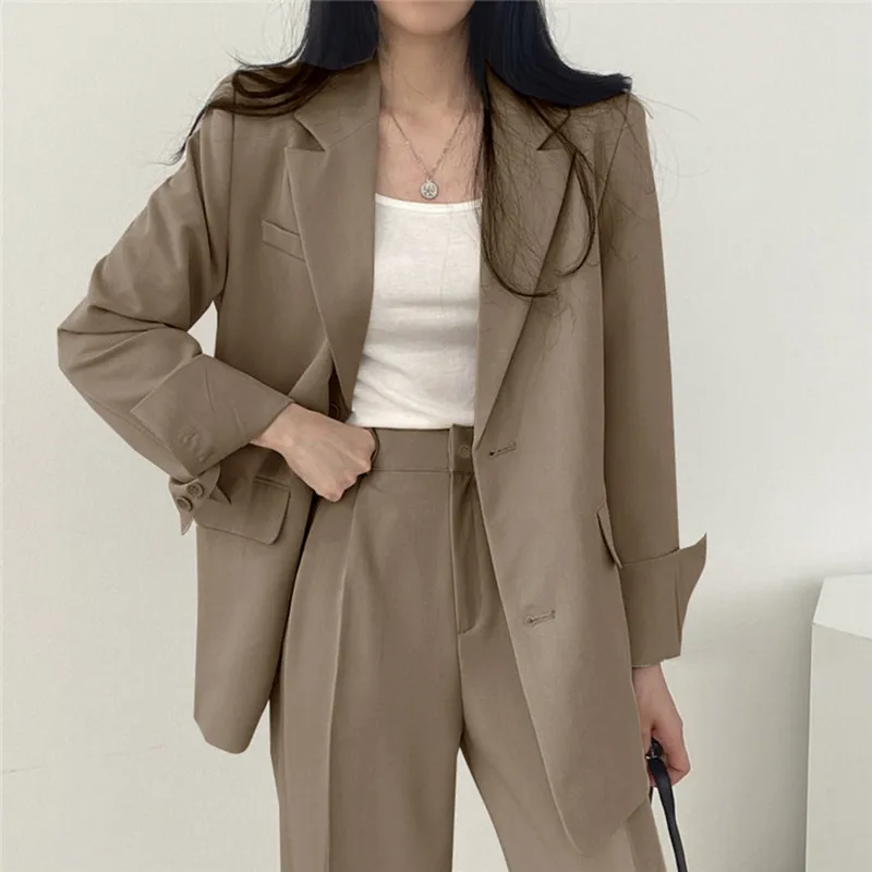Factory Custom Womens Fall Fashion 2023 Casual Blazers Long Sleeve Open Front Work Suit Office Business Suits With Pockets
