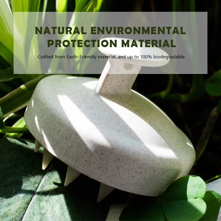 Gloway Manufacturer Soft Silicone Care Scalp Massager Hair Brush Custom Logo Wheat Straw Hair Shampoo Brush