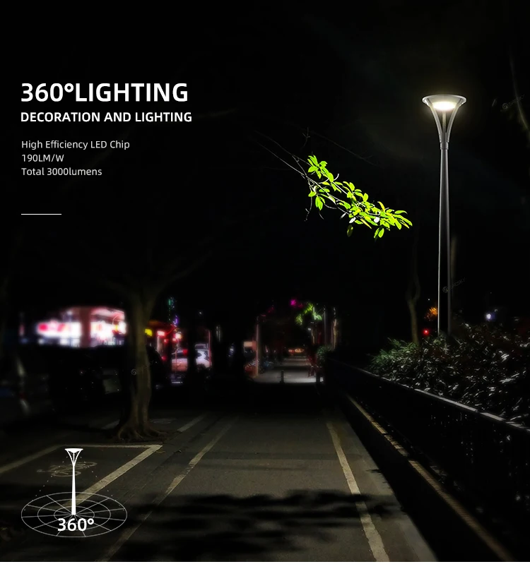 Solar garden light decoration and lighting all in one high brightness outdoor lamp with pir motion sensor