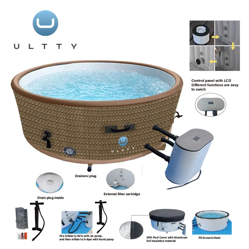 ULTTY High Quality Inflatable Hot Tub Foldable Bathtub Adult Bath Universal Pool Spa